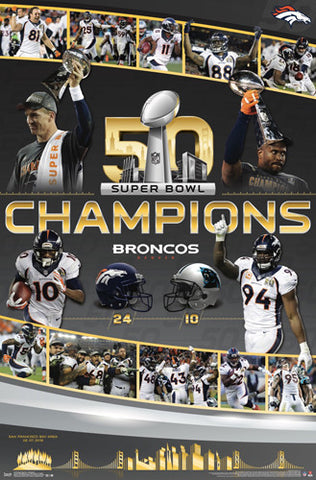 Denver Broncos Super Bowl 50 CELEBRATION Commemorative Championship Poster - Trends - LAST ONE