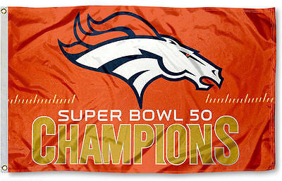 Denver Broncos Super Bowl 50 Champions Premium Felt Collector's DELUXE 3'x5' FLAG
