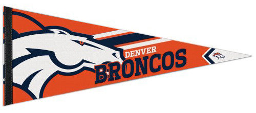 Denver Broncos 3 Time Bowl Champions Pennant Banner Flag