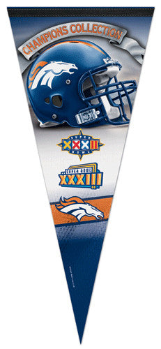 Denver Broncos 2-Time Super Bowl Champions EXTRA-LARGE Premium Pennant