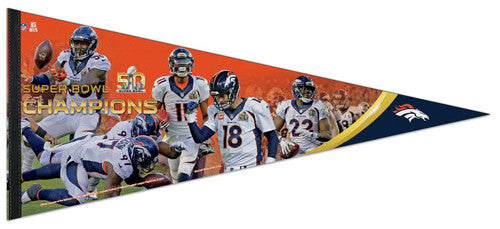 Denver Broncos Super Bowl 50 "Moments" Premium XL Felt Collector's PENNANT