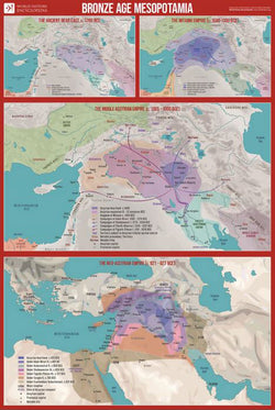 Bronze Age Mesopotamia (1700-600 BCE) Maps Premium 24x36 Reference Poster - Useful Charts/World History Encyclopedia