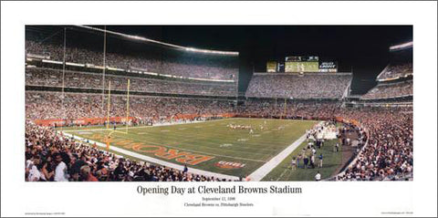 Cleveland Browns Stadium Opening Day Panoramic Poster Print (13x27) - Everlasting 1999
