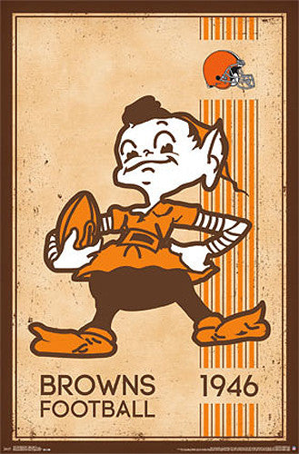 Cleveland Browns NFL Heritage Collection Retro Logo c.1946 Poster - Costacos Sports
