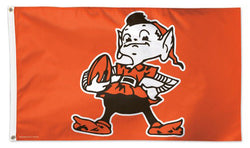 Cleveland Browns "Brownie" Official Vintage Style DELUXE NFL Football 3'x5' Flag - Wincraft Inc.