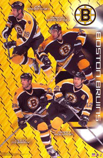 Boston Bruins "Four Score" Poster (Thornton, Samsonov, Murray, Rolston) - Starline 2002