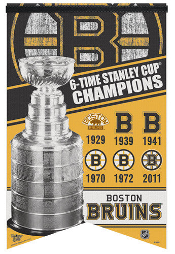 Boston Bruins Stanley Cup History Premium Felt Commemorative Banner - Wincraft