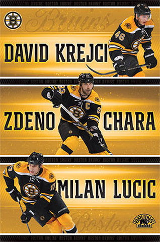 Boston Bruins "Three Stars" Poster (Krejci, Chara, Lucic) - Costacos Sports 2013