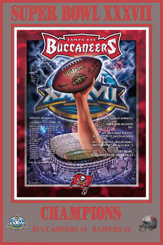 Tampa Bay Bucs "Super Season" Super Bowl XXXVII Champions Poster - Action Images