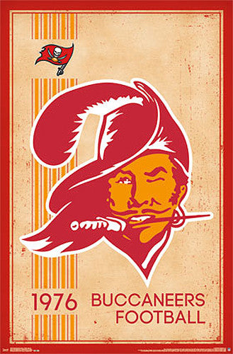 Tampa Bay Buccaneers NFL Heritage Series Retro Logo c.1976 Poster