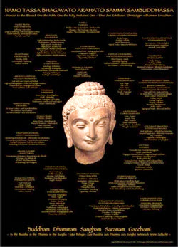 Buddhha Wisdom "Namo Tassa Bhagavato" Buddhist Enlightenment Poster (29 Lists) - Tushita Publishing