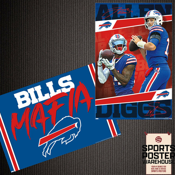 COMBO: Buffalo Bills NFL Football 2-Poster Combo Set - Josh Allen/Stefon Diggs, Bills Mafia Posters