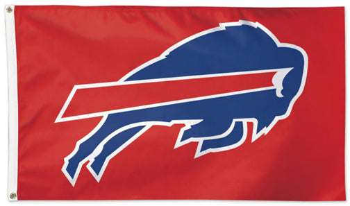 Buffalo Bills "Logo on Red" Official NFL Football 3'x5' DELUXE Team Flag - Wincraft Inc.