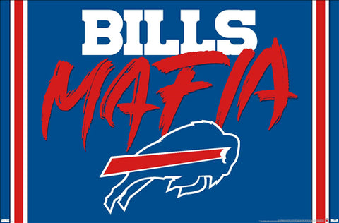 Buffalo Bills BILLS MAFIA Official NFL Football Team Motto and Logo Poster - Costacos Sports