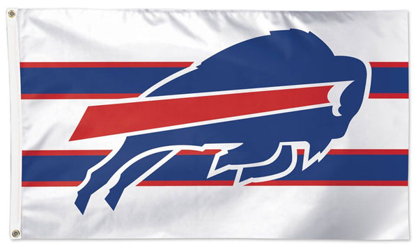 Buffalo Bills "White-Stripes" Official NFL Football 3'x5' DELUXE Team Flag - Wincraft Inc.