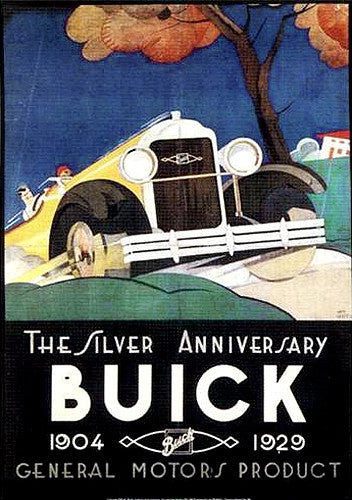 Buick Automobiles by General Motors Silver Anniversary (1929) Vintage Poster Reprint