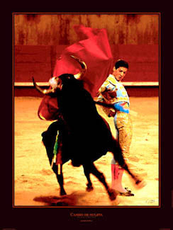 Bullfighting  in Spain "Cambio de Muleta" (Cesar Jimenez) Premium Poster Print - Pecheur 2004