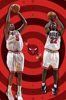 Chicago Bulls "Bull's Eye" Poster (Jalen Rose, Jay Williams) - Costacos 2003