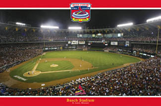 St. Louis Cardinals Old Busch Stadium World Series Game Night Poster (2004) - Costacos
