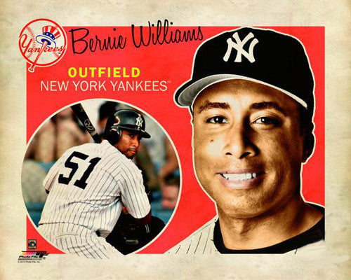 Bernie Williams "Retro SuperCard" New York Yankees Premium Poster Print - Photofile 16x20