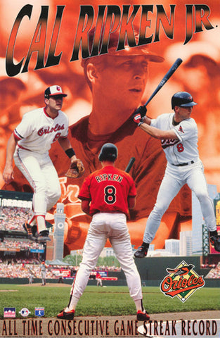 Cal Ripken Jr. All-Time Consecutive Game Record Baltimore Orioles Poster - Starline 1995