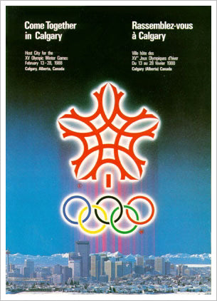 Calgary 1988 Winter Olympic Games Official Poster Reprint - Olympic Museum
