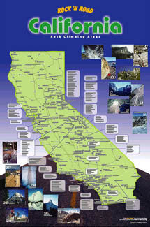 California Rock Climbing Map Poster - Rock 'N Road 2003