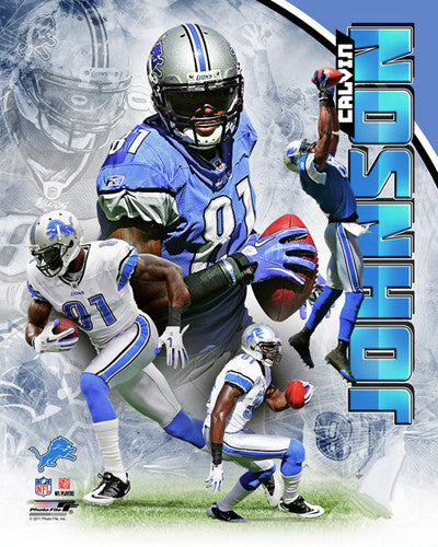 Calvin Johnson "Superstar" Detroit Lions Premium NFL Poster Print - Photofile 16x20