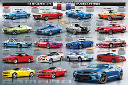 Chevrolet Camaro Evolution (50 Years of American Muscle Sportscar) 24x36 Poster - Eurographics Inc.