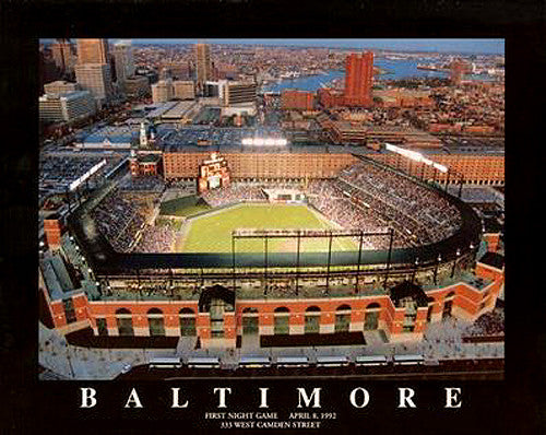 Oriole Park at Camden Yards "Twilight" (1992) Baltimore Orioles Poster Print - Aerial Views