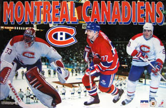 Montreal Canadiens "Three Stars" (Roy, Turgeon, Recchi) Poster - Starline 1995