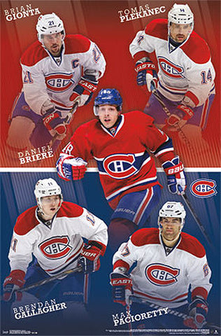 Montreal Canadiens "Superstars" NHL Poster (Gionta, Briere, Gallagher, Plekanec, Pacioretty)