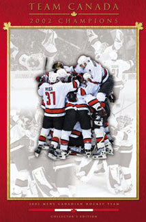 2002 TEAM CANADA HOCKEY SIGNED POSTER, SIGNED BY STEVE YZERMAN AND BRENDAN  SHANAHAN, AND CURTIS