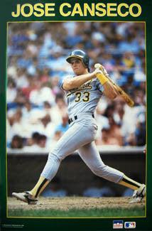 Jose Canseco Oakland A's Classic Solid-Border Series MLB Action Poster - Starline 1987
