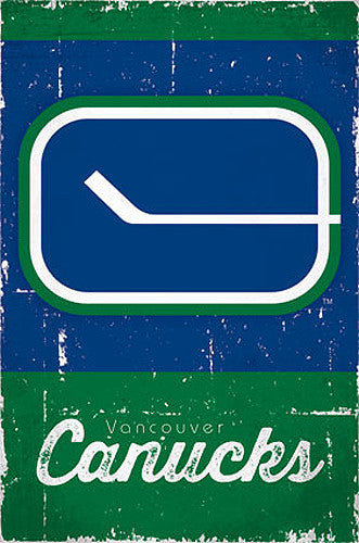 Vancouver Canucks 1970s-Retro-Style NHL Team Logo Poster - Costacos Sports