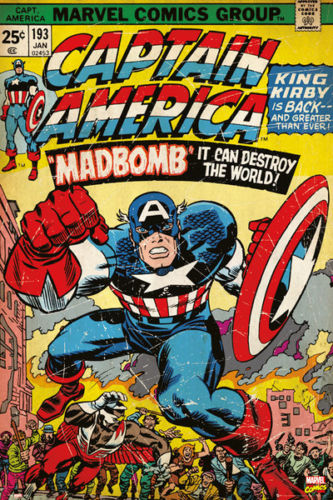 Captain America #193 (Jan. 1976) "Madbomb" Official Cover 24x36 Wall Poster - Pyramid International