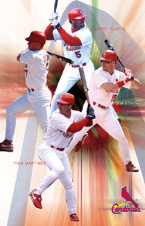 St. Louis Cardinals "Sluggers" Poster (Pujols, Martinez, Edmonds, Drew) - Starline 2002