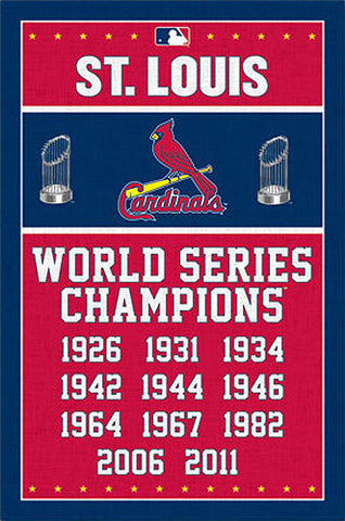 St. Louis Cardinals 11-Time World Series Champions Commemorative Wall  Poster - Costacos – Sports Poster Warehouse