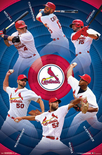 St. Louis Cardinals Superstars 2017 POSTER (Carpenter, Molina, Grichuk, Martinez, Wacha, Wainwright)