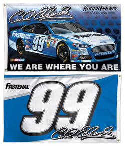 Carl Edwards NASCAR Fastenal #99 Official HUGE 2-Sided 3'x5' Banner Flag - Wincraft