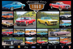 American Cars of the 1960s (18 Classic Automobiles) Cruisin' Series Poster - Eurographics Inc.