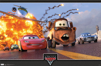 Disney Cars 2 "Action Trio" Poster (Lightning McQueen, Mater, Finn McMissile) - Trends International