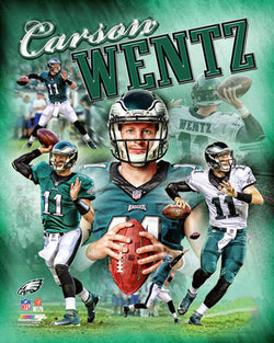 Carson Wentz "Power Profile" Philadelphia Eagles Premium NFL Poster Print - Photofile 16x20