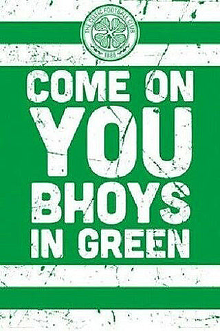 Glasgow Celtic "Come On You Bhoys In Green" Club Crest and Motto Poster - GB Eye (UK)