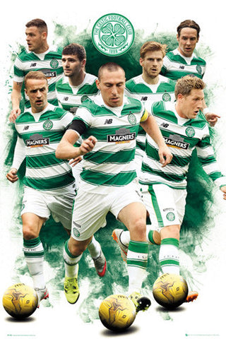 Celtic FC "Superstars" (7 Players In Action) Official SPL Soccer Football Poster - GB Eye 2015/16