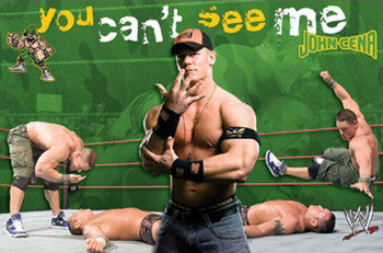 John Cena "You Can't See Me" WWE Wrestling Action Poster - Costacos Sports