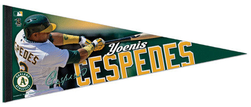 Yoenis Cespedes "Signature" Oakland A's Premium Felt Collector's Pennant - Wincraft