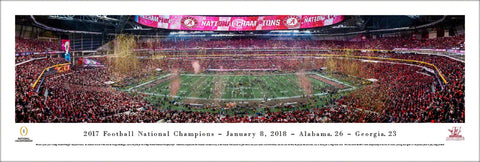 Alabama Crimson Tide 2017 NCAA Football National Champions Panoramic Poster Print - Blakeway