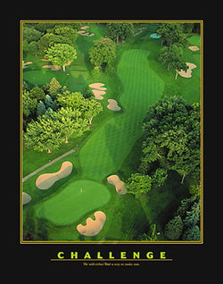 Golf Course Aerial "Challenge" Inspirational Motivational Poster - Eurographics