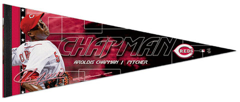 Aroldis Chapman "Signature" Cincinnati Reds Premium Felt Collector's Pennant - Wincraft 2013